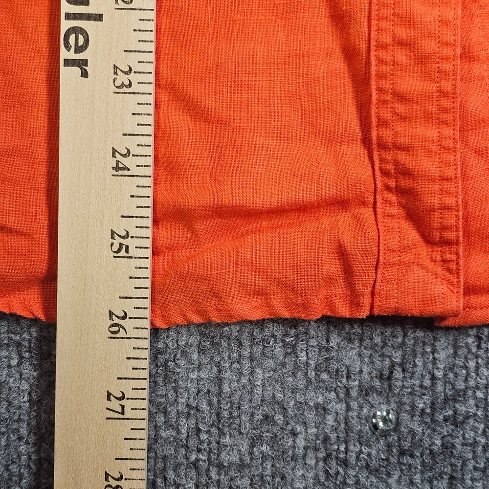 Lauren Ralph Lauren Linen Shirt Womens Large L Coral Orange Roll Tab Utility * - Picture 7 of 7